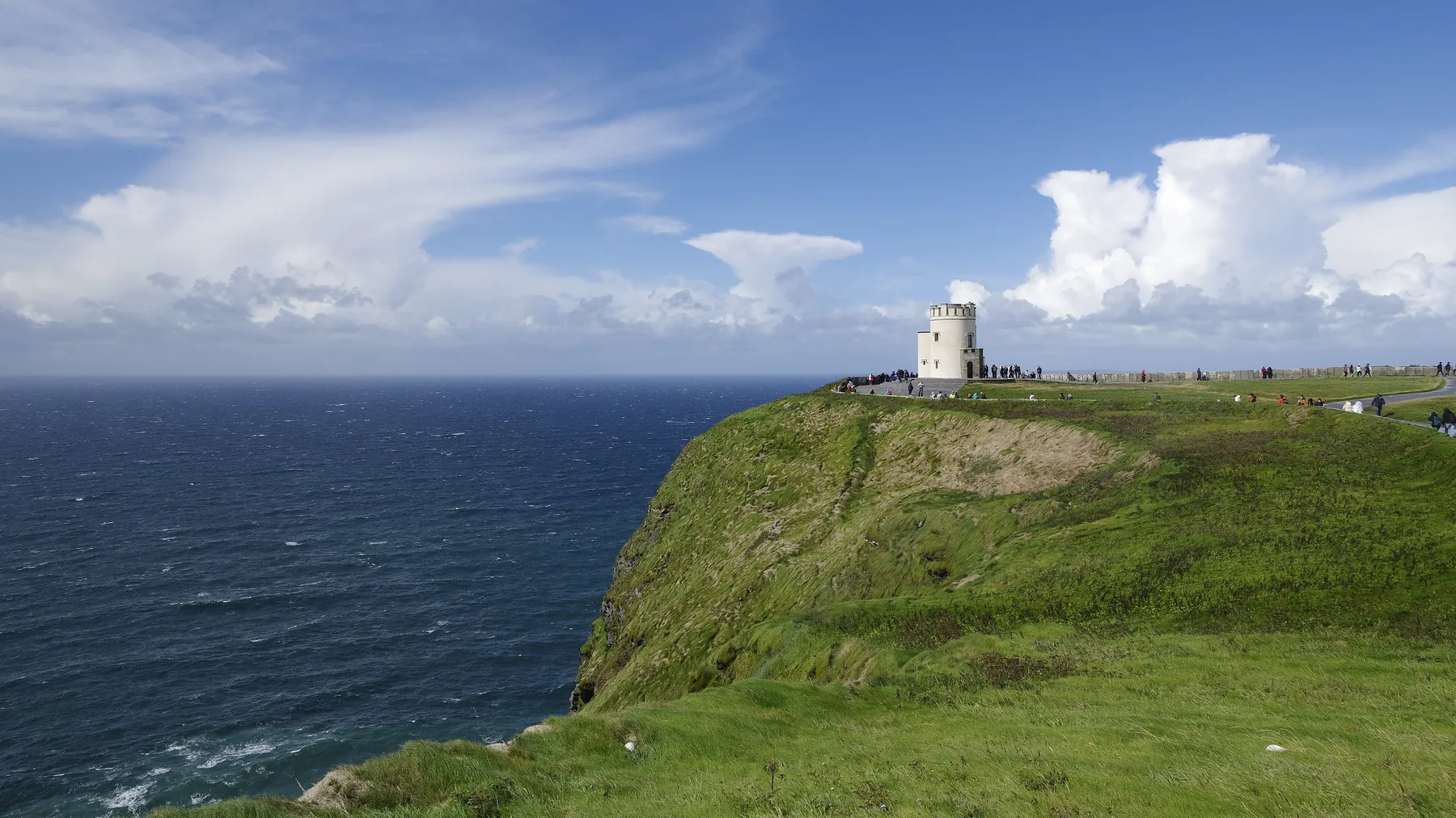 The Cliffs of Moher and O'Brien's Tower on the Atlantic coast of Ireland